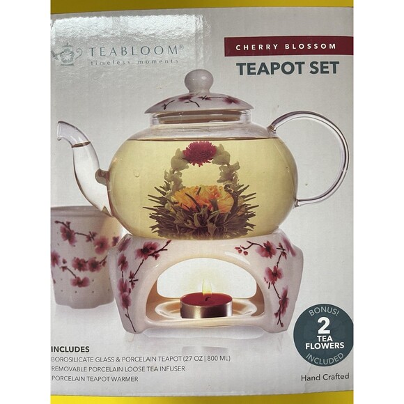 Teabloom Cherry Blossom Tea Set with Infuser and Tea Warmer - Picture 1 of 7